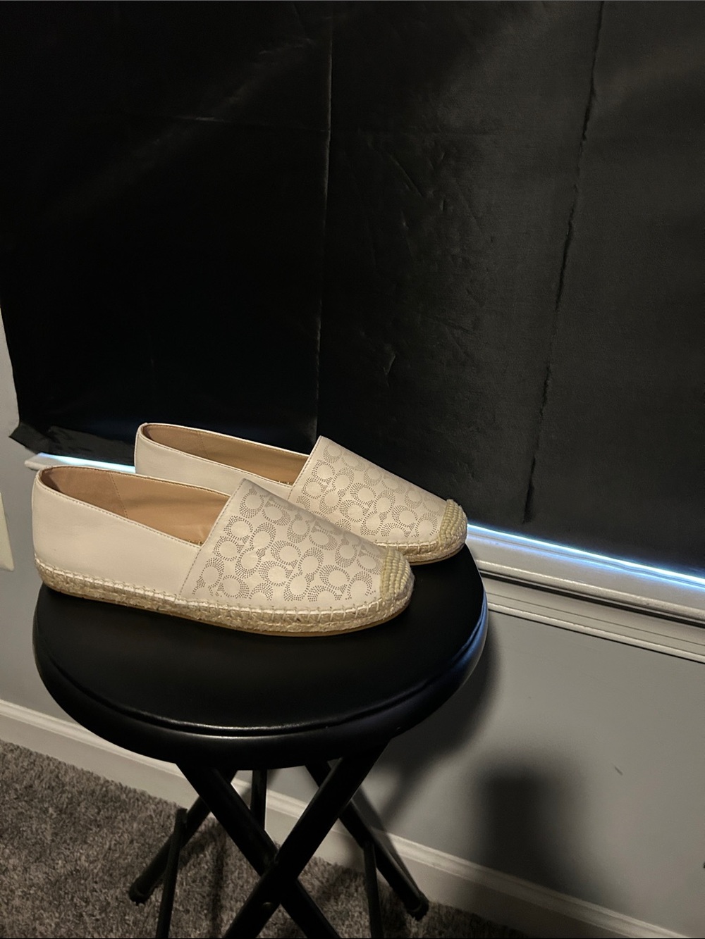 Coach Cream Signature Espadrille Flats
